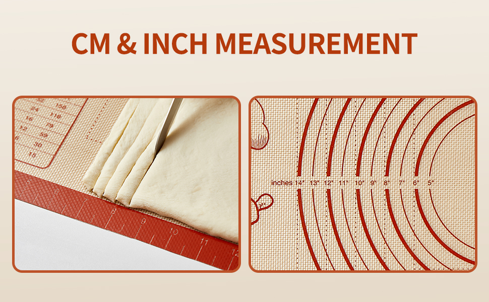 Silicone Baking Pastry Dough Mat - 28x20Inch Extra Large Cookie Bread Rolling Mats Sheet, Nonstick Kitchen Counter Kneading Board, Thick Reusable Pie Cookies Pizza Fondant Making Matt with Measurement