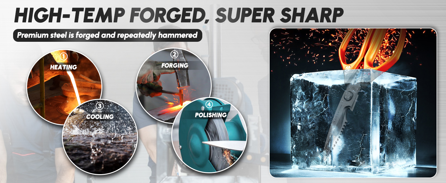 SSGP Kitchen Shears Set, All Purpose Heavy Duty Poultry Shears, Sharp Japanese Meat Scissors, Dishwash Safe Stainless Steel Kitchen Scissors for Food, Chicken Bones, Turkey, Christmas Gifts Women Men