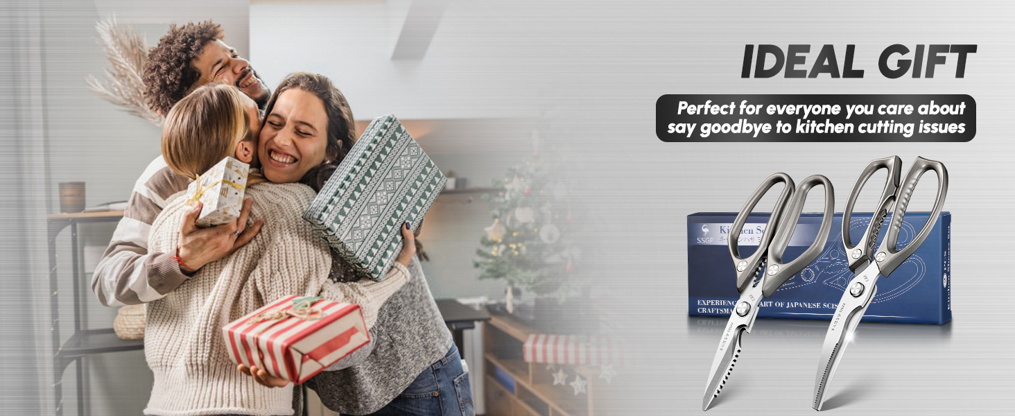 SSGP Kitchen Shears Set, All Purpose Heavy Duty Poultry Shears, Sharp Japanese Meat Scissors, Dishwash Safe Stainless Steel Kitchen Scissors for Food, Chicken Bones, Turkey, Christmas Gifts Women Men