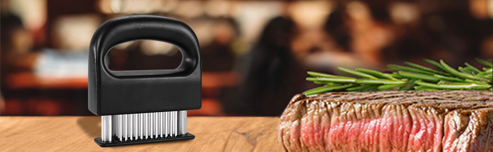 MANJIA Meat Tenderizer Needle Stainless Steel Hand Held, Blade Tenderizer for Meat, Meat Tenderizer Tool for Tenderizing Chicken, Steak, BBQ（Ultra Sharp 48 Blades Kitchen Cooking Tool）