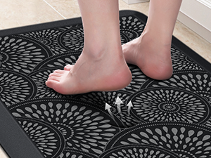 Mattitude Kitchen Mat, 17.3x28in Heavy Duty Ergonomic Comfort Foam Standing Desk Mat, Waterproof Non-Slip Standing Mats and Rugs for Kitchen, Office, Laundry, Black