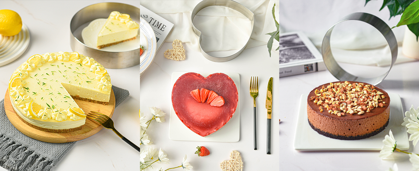 6 inch Stainless Steel Cake Mold, Dishwasher Safe Cake Ring Mold for Baking, Design for Valentine's Day Decorations & Home Baking