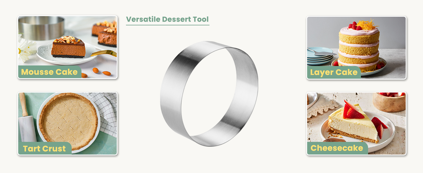 6 inch Stainless Steel Cake Mold, Dishwasher Safe Cake Ring Mold for Baking, Design for Valentine's Day Decorations & Home Baking