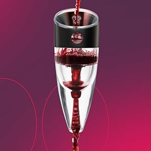 Innovine Aerating Pour Spout, Compact Wine Aerator with Air-Blending Helix and Drip-Free Rubber Stopper, Home Bar Accessories, Kitchen Essentials, 3.75-Inch, Set of 1