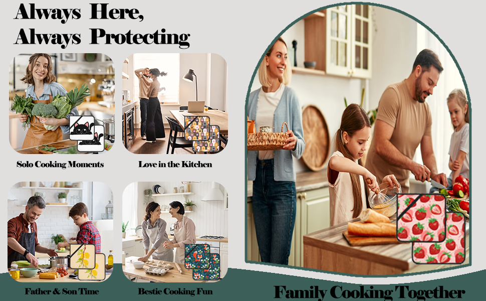 Watercolor Sunflower Floral Pot Holders Set of 2,Kitchen Heat Resistant Potholder for BBQ Cooking Baking,Food Hot Pad for Women Men