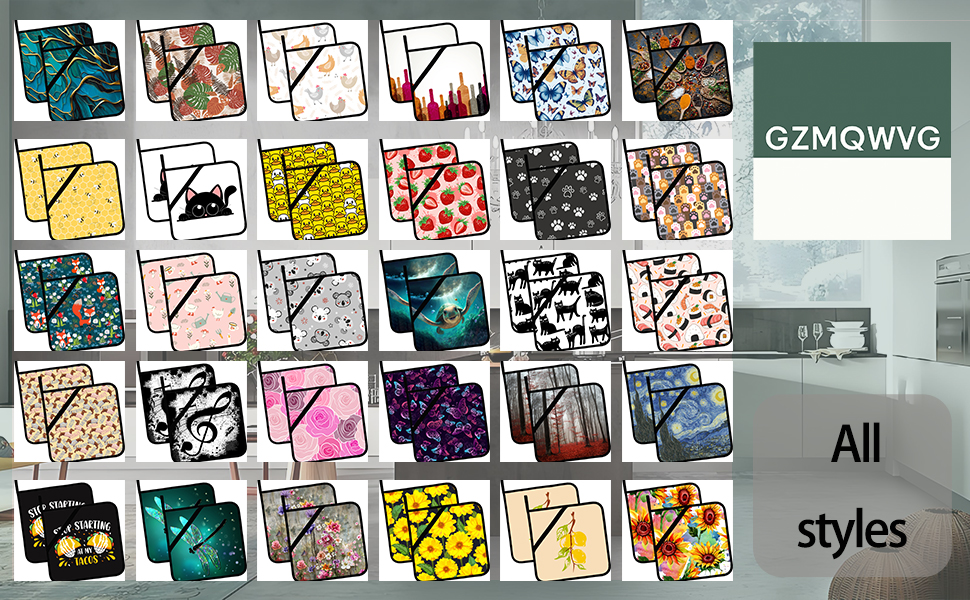 Watercolor Sunflower Floral Pot Holders Set of 2,Kitchen Heat Resistant Potholder for BBQ Cooking Baking,Food Hot Pad for Women Men