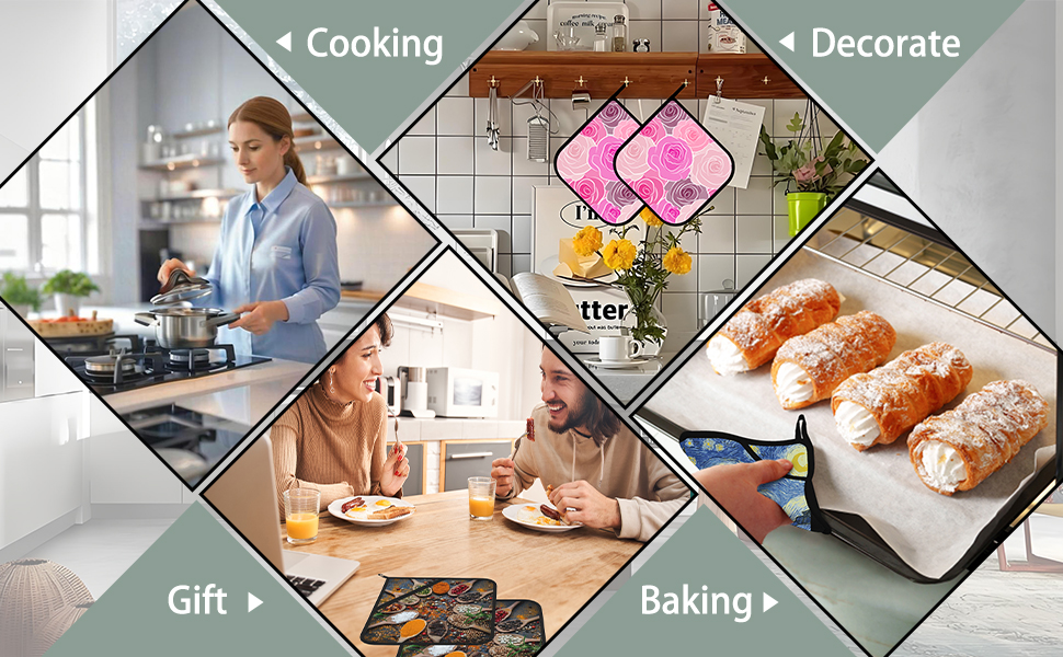 Cute Turtle Pot Holders Set of 2,Sea Animals Kitchen Heat Resistant Potholders for Microwave Cooking Baking Oven and BBQ Gifts for Women