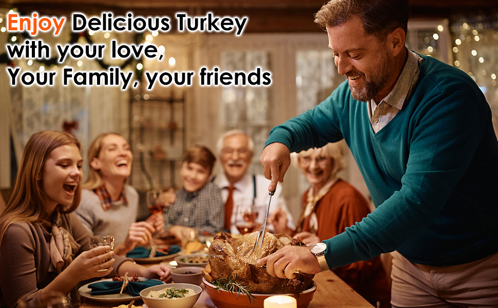 8-Piece Stainless Steel Turkey Baster Set, Meat Marinade Injector with 4 Needles & Cleaning Brush, Silicone Bulb Syringe for BBQ Thanksgiving Kitchen Cooking