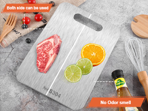 Cutting Board, Cutting Boards for Kitchen, Titanium Cutting Board, Foodgrade Stainless Steel Cutting Board for Meat,Fruit, Vegetables, Outdoor or Indoor, M 13.4" * 9"