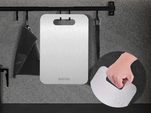 Cutting Board, Cutting Boards for Kitchen, Titanium Cutting Board, Foodgrade Stainless Steel Cutting Board for Meat,Fruit, Vegetables, Outdoor or Indoor, M 13.4" * 9"