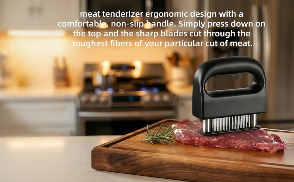 Meat Tenderizer with 48 Stainless Steel Ultra Sharp Needle Blades Heavy Duty Cooking machine, Detachable Kitchen Cooking Tool, perfect for, pork chops, chicken, and barbecue, a steak tenderizing tool‌