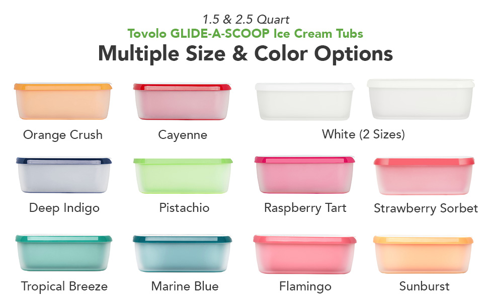 Tovolo Ice Cream Containers for Homemade Ice Cream Sunburst Orange, Glide A Scoop Ice Cream Tub for Reusable Ice Cream, 1.5 Quart BPA Free Insulated Freezer Safe Ice Cream Container with Lid