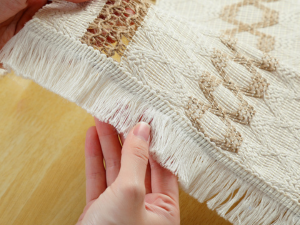 YANGQIHOME Boho Placemats Set of 6, Farmhouse Rustic Woven Placemats for Dining Table Decor, Handmade Braided Place Mats in Natural Cotton Jute and Water Straw for Kitchen Table