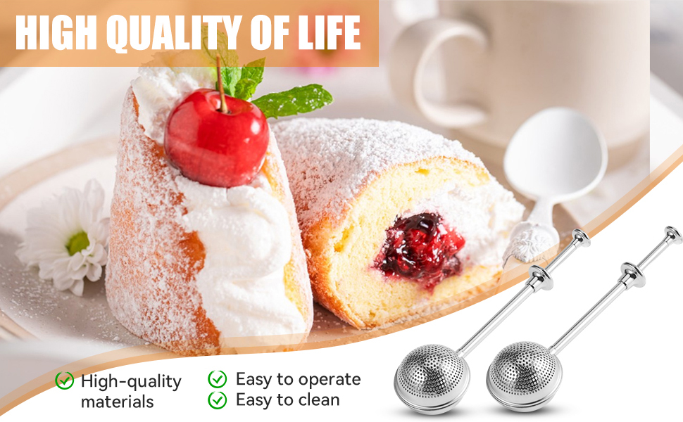 Flour Duster for Baking, 1 PCS Flour Sifter for Baking Powdered Sugar Shaker Duster, 304 Stainless Steel Dusting Wand Sprinkler and Tools，Spices and Tea Strainers (1)