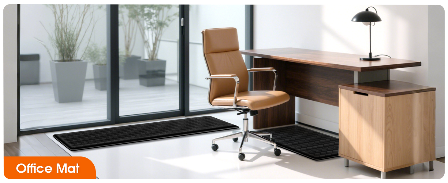 Kitchen Mats, 2PCS Kitchen Rugs, Cushioned Anti Fatigue Kitchen Mats for Floor, Non-Slip Standing Sink Mat, Waterproof Kitchen Rug Set for Kitchen Floor Office,17.3