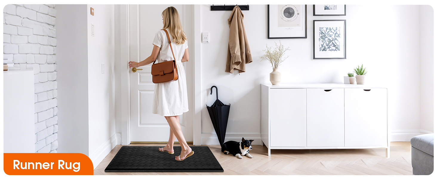 Kitchen Mats, 2PCS Kitchen Rugs, Cushioned Anti Fatigue Kitchen Mats for Floor, Non-Slip Standing Sink Mat, Waterproof Kitchen Rug Set for Kitchen Floor Office,17.3