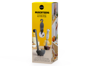 OTOTO Muscateers Bundle of Mary Cat, Katie, Kitty - Jar Scraper Spatula, Soup Ladle, Pizza Cutter - Cute Kitchen Accessories, Spooky Gothic Cat Gifts for Women, Kitchen Gifts, Halloween Gifts