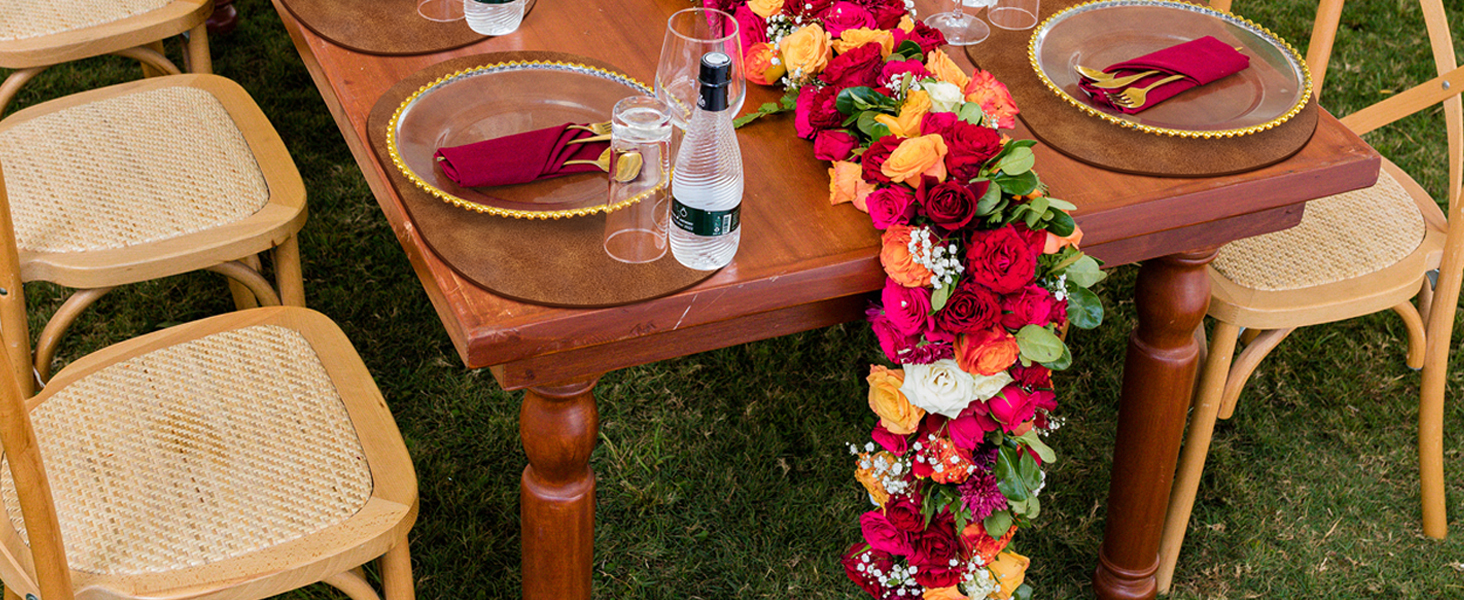 ADRIMER Placemats, Heat Resistant Oval Placemats Set of 4 Washable 12 x 17 Inch, Waterproof Table Mats, Wipeable Pu Place Mats for Kitchen, Dining Room, Turmeric Brown+Light Brown+Green+Blue