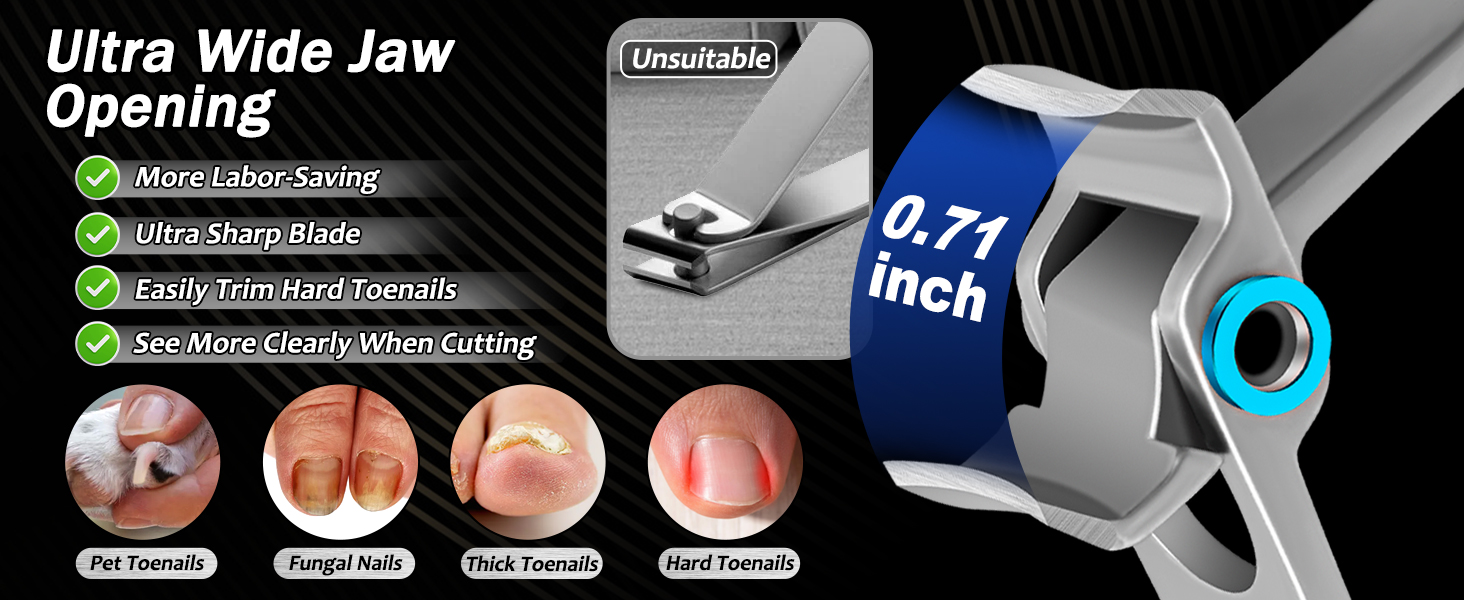 Toenail Clippers for Thick Toenails, Trimlyx Heavy Duty Toe Nail Clippers for Thick Nails for Seniors, Ingrown Nail Clippers for Men, Large Slanted Nail Clippers for Seniors Thick Nails 5Pcs