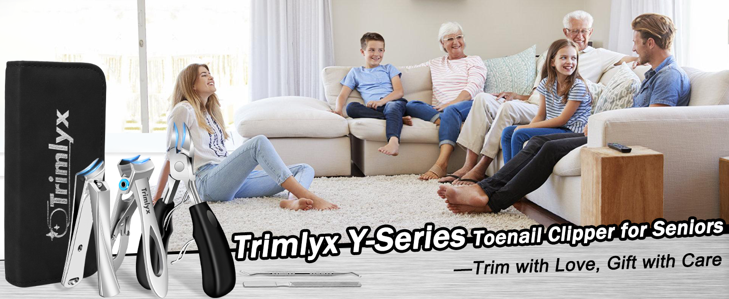 Toenail Clippers for Thick Toenails, Trimlyx Heavy Duty Toe Nail Clippers for Thick Nails for Seniors, Ingrown Nail Clippers for Men, Large Slanted Nail Clippers for Seniors Thick Nails 5Pcs