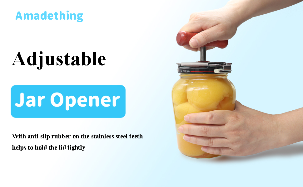 Jar Opener for Seniors with Arthritis & Weak Hands, Easy Twist Jar Openers, Adjustable Multifunctional Jar Lid Opener, Jar Bottle Cap Opener Gripper, Useful Gifts for Elderly/Women/Men (Wood Handle)