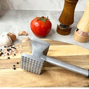 Meat Tenderizer, Heavy Duty and Sturdy Meat Hammer, Masher, Kitchen Double Sided Meat Tenderizer Tool for Tenderizing Steak, Beef, Chicken, and Nuts