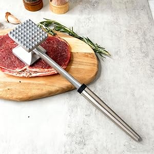 Meat Tenderizer, Heavy Duty and Sturdy Meat Hammer, Masher, Kitchen Double Sided Meat Tenderizer Tool for Tenderizing Steak, Beef, Chicken, and Nuts
