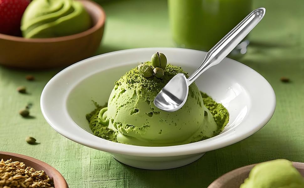 Stainless Steel Ice Cream Scoop - Heavy Duty Heater with Ergonomic Grip, Dishwasher Safe - Best for Ice Cream & Cookie Dough, Silvery, 1Pcs