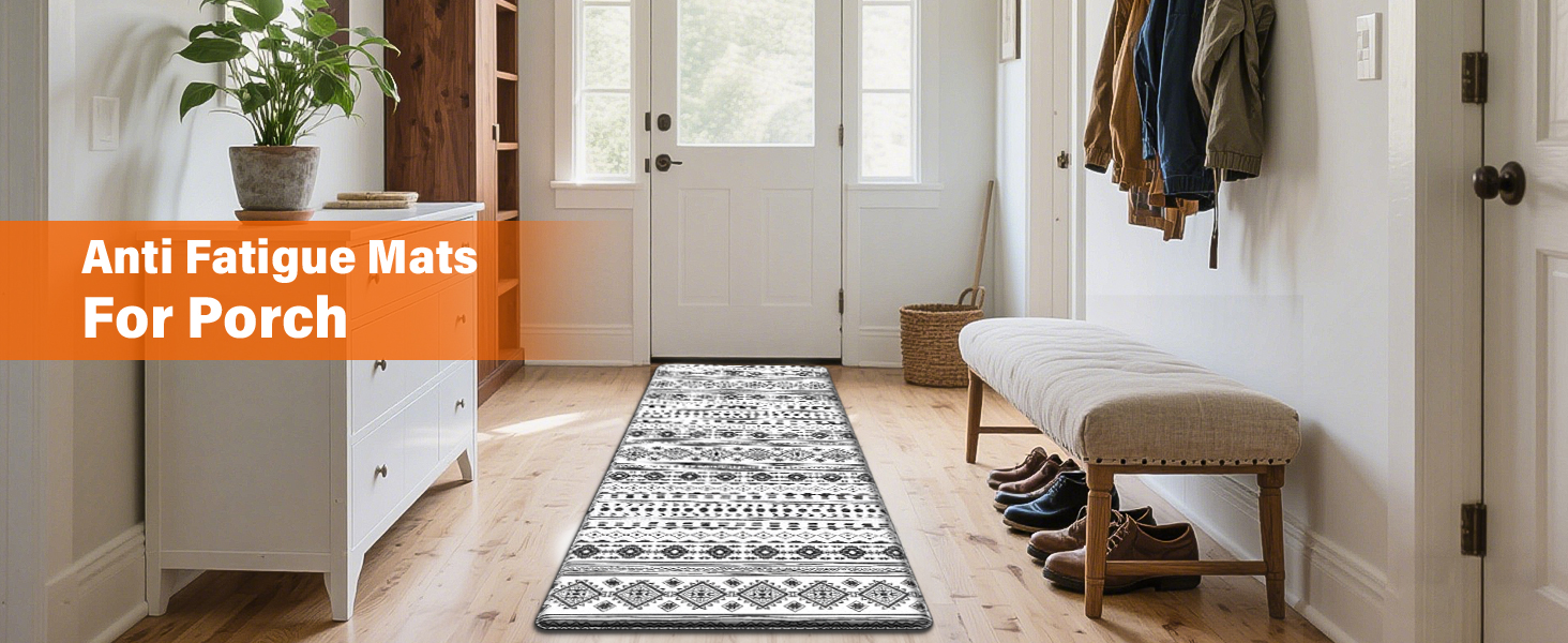 StepRite Kitchen Mats for Floor, Kitchen Rugs Sets of 2, Non-Slip Washable Kitchen Decor Rugs, Anti Fatigue Mats for Kitchen Floor, Sink, Office, Laundry, 17.3