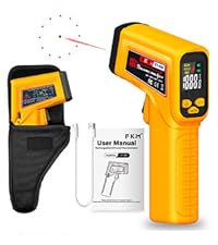 FKM Infrared Thermometer Gun Non-Contact Laser Temperature Gun,-58°F~986°F(-50°C~530°C) AdjustableEmissivity,Digital Thermometer Gun for Industrial,Kitchen Cooking,Oven,Automotive,HVAC,Not for Human