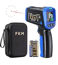 FKM Infrared Thermometer Gun Non-Contact Laser Temperature Gun,-58°F~986°F(-50°C~530°C) AdjustableEmissivity,Digital Thermometer Gun for Industrial,Kitchen Cooking,Oven,Automotive,HVAC,Not for Human