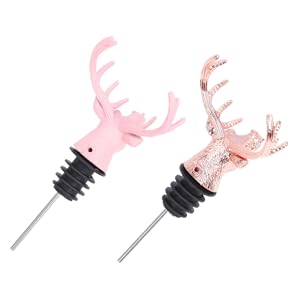 2pcs Animal Head Wine Aerator Reindeer Shape Metal Wine Pourer Zinc Alloy Material Smooth Pouring Experience Random Color