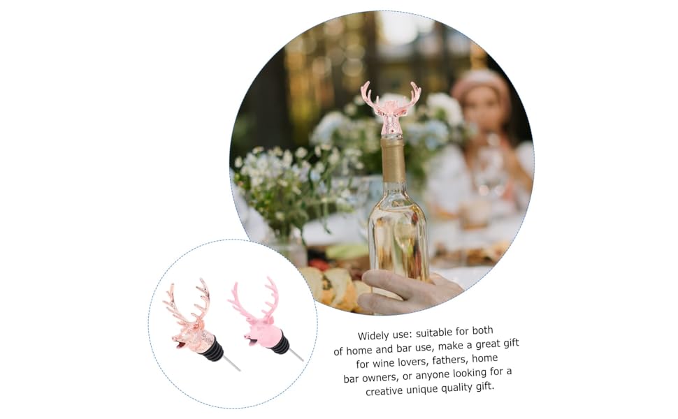 2pcs Animal Head Wine Aerator Reindeer Shape Metal Wine Pourer Zinc Alloy Material Smooth Pouring Experience Random Color