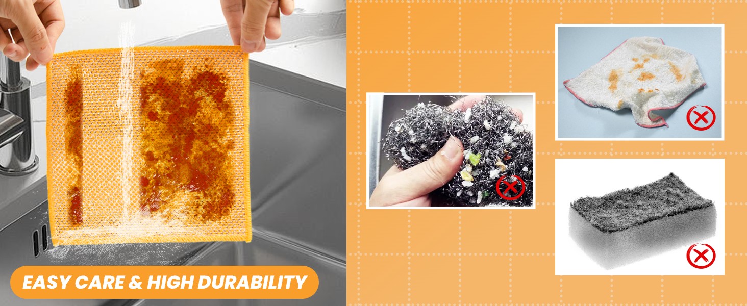 16 Pcs Multipurpose Wire Dishwashing Rags, Upgraded Dual-Sided Non Scratch Wire Dishcloth, Reusable Metal Wash Cloth, Steel Wool Cleaning Cloths for Kitchen, Cookware, Sinks, Stove Tops