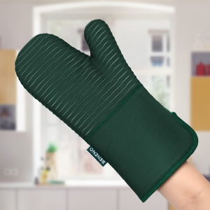 Beneno Kitchen Oven Mitts 2-Pack Heat Resistant to 500°F with Non-Slip Silicone Grip, Extra Long 14.3
