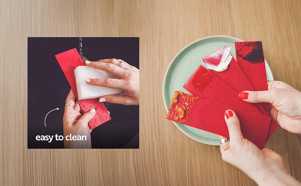 POLYGONS - Original Flat 3-in-1 Folding Measuring Spoons | 2 Spoons fold into 6 Sizes | Magnetic | DuraBend Tech lasts 100k+ folds | LeakProof for Wet & Dry | Gift Packaging | Baking/Cooking (Maroon)