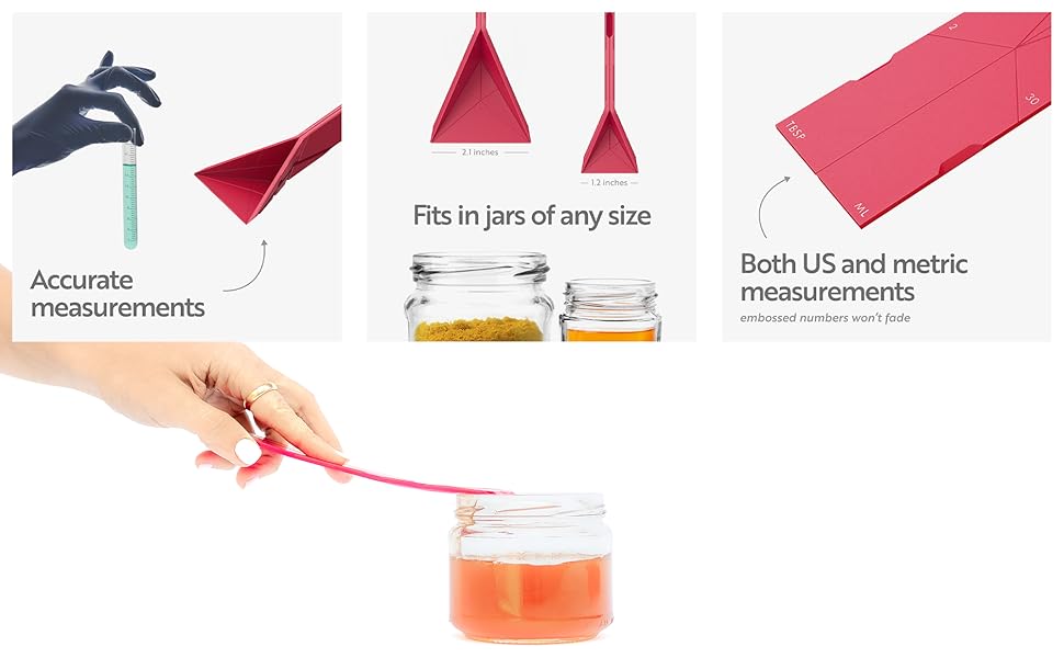 POLYGONS - Original Flat 3-in-1 Folding Measuring Spoons | 2 Spoons fold into 6 Sizes | Magnetic | DuraBend Tech lasts 100k+ folds | LeakProof for Wet & Dry | Gift Packaging | Baking/Cooking (Maroon)