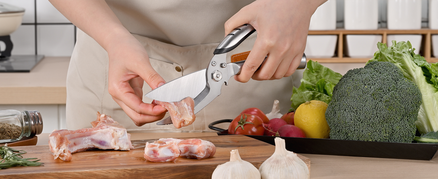 Poultry Shears - Heavy Duty Kitchen Scissors for Food, Bone, Meat, Turkey, Fish cutting poulrty scissors(shears) for Thanksgiving