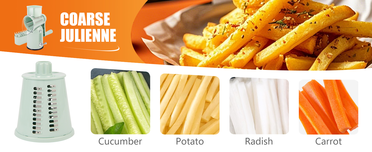 Rotary Cheese Grater with Handle: 5-in-1 Cheese Grater Hand Crank, Strong Suction Base for Fruit Vegetables Nuts with Blade Storage Box (Green)