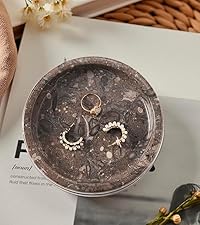 Marble Trivet Set of 2 Stone Trivets for Hot Dishes, Decorative Heat Resistant Trivets for Dining Table, Modern Kitchen & Coastal Table Decor