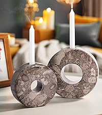 Marble Trivet Set of 2 Stone Trivets for Hot Dishes, Decorative Heat Resistant Trivets for Dining Table, Modern Kitchen & Coastal Table Decor