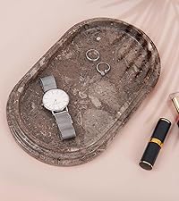 Marble Trivet Set of 2 Stone Trivets for Hot Dishes, Decorative Heat Resistant Trivets for Dining Table, Modern Kitchen & Coastal Table Decor