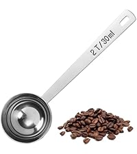 U-Taste Coffee Scoop 1 Tablespoon: 18/8 Stainless Steel Measuring Scooper for Ground Coffee, Bean, Powder, Espresso, 4.3in Long Handle Metal Measure Spoon for Canister, Jar (1Tbsp/15ml)