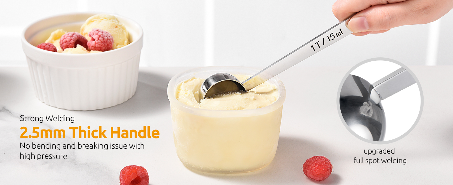 U-Taste Coffee Scoop 1 Tablespoon: 18/8 Stainless Steel Measuring Scooper for Ground Coffee, Bean, Powder, Espresso, 4.3in Long Handle Metal Measure Spoon for Canister, Jar (1Tbsp/15ml)