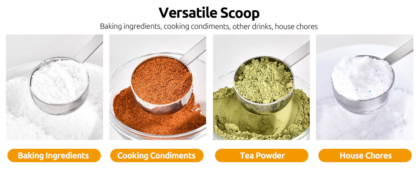 U-Taste Coffee Scoop 1 Tablespoon: 18/8 Stainless Steel Measuring Scooper for Ground Coffee, Bean, Powder, Espresso, 4.3in Long Handle Metal Measure Spoon for Canister, Jar (1Tbsp/15ml)