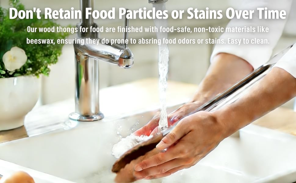 Wooden Tongs for Cooking Heat Resistant 2 Pcs 9 Inch 12 Inch Wooden Salad Tongs with Wood Tip for Serving Food Walnut Wood Kitchen Utensils for Toaster Home Chefs Gift Suitable for Non-stick Cookware