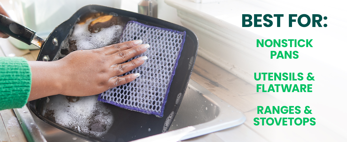 Scotch-Brite® Stay Clean Scrubbing Dish Cloths, Reusable and Long-Lasting Mesh Dish Rags That Dry Fast to Resist Odors, Scratch-Free Scrubber Wipes That are Safe on All Surfaces, 2 Dish Towels