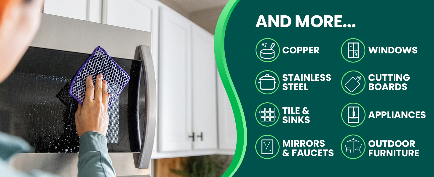 Scotch-Brite® Stay Clean Scrubbing Dish Cloths, Reusable and Long-Lasting Mesh Dish Rags That Dry Fast to Resist Odors, Scratch-Free Scrubber Wipes That are Safe on All Surfaces, 2 Dish Towels