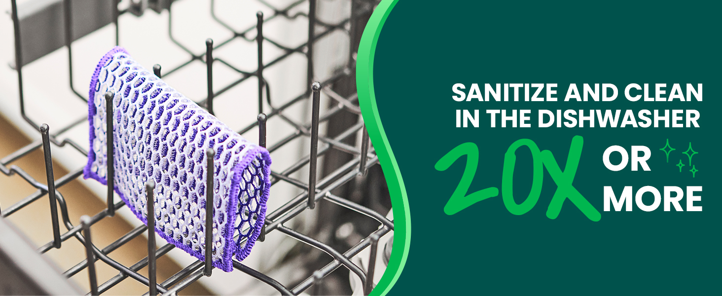 Scotch-Brite® Stay Clean Scrubbing Dish Cloths, Reusable and Long-Lasting Mesh Dish Rags That Dry Fast to Resist Odors, Scratch-Free Scrubber Wipes That are Safe on All Surfaces, 2 Dish Towels