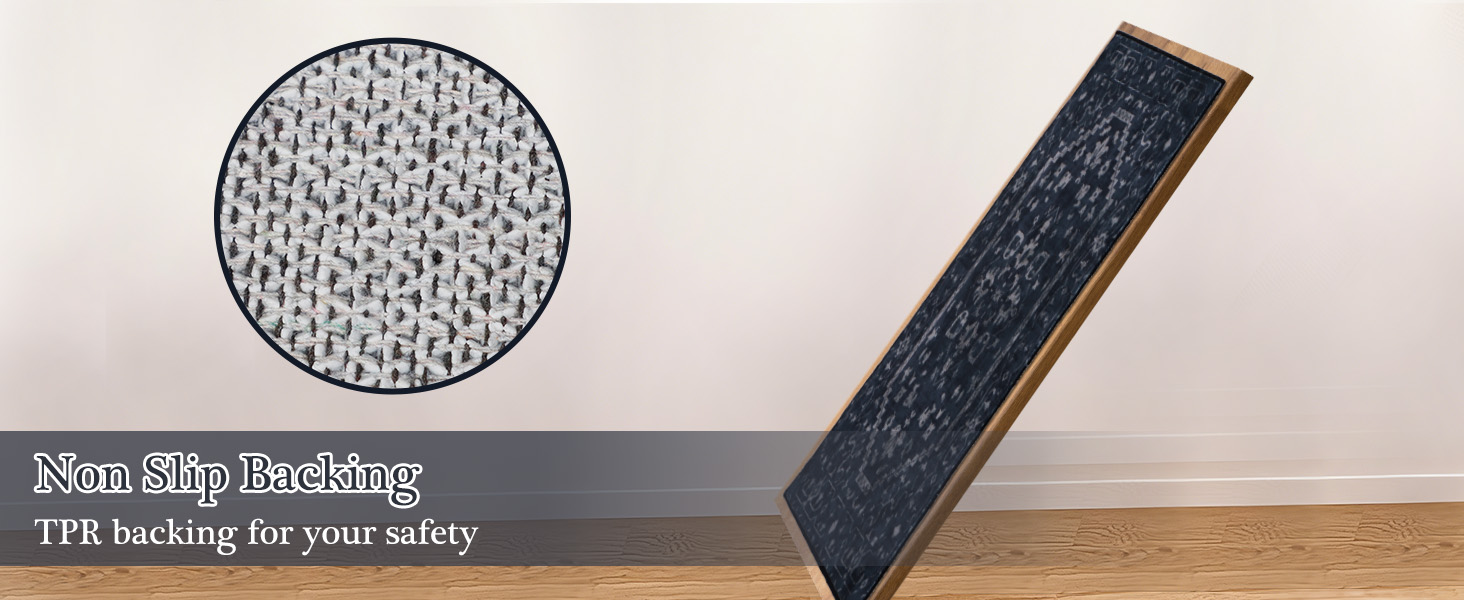 Kitchen Rug Sets of 3, Navy Boho Washable Non Slip Kitchen Mats for Floor Soft Runner Throw Rugs for Hallway Bathroom Laundry Front of Sink